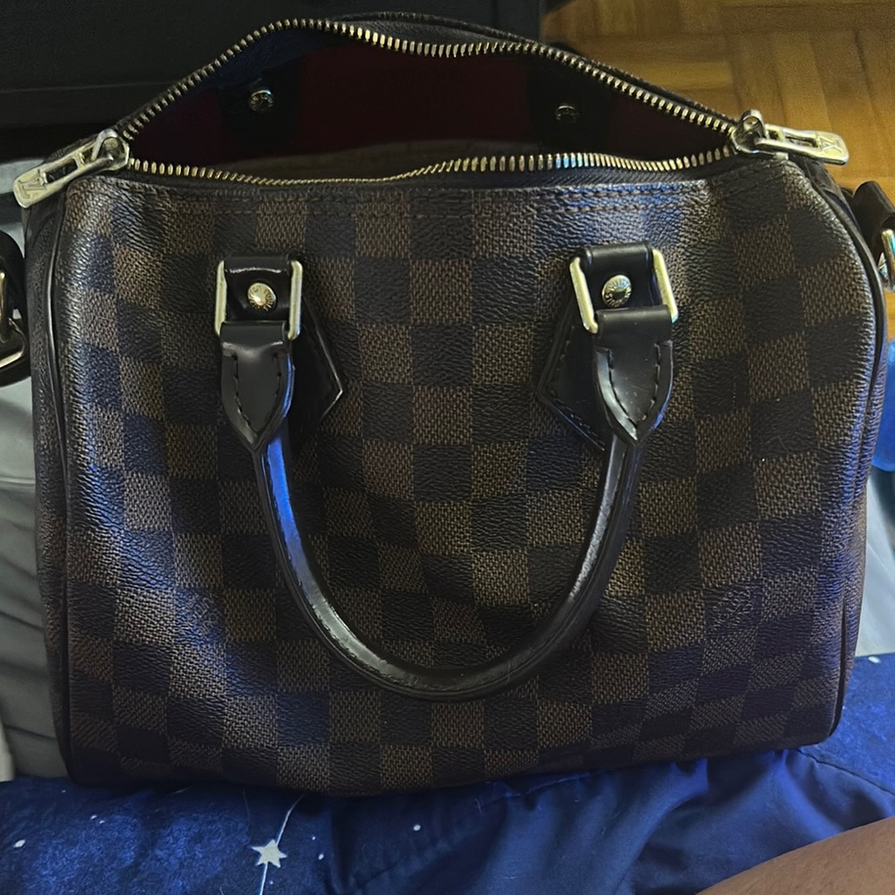 Checkered Brown Handbag
